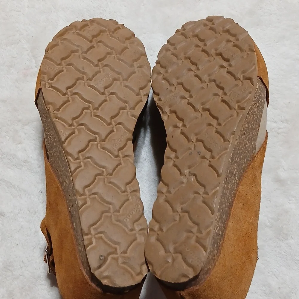 Yokono Mora Suede Cross-Strap Wedge Sandals Size 7.5 - Picture 4 of 7